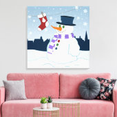 Snowman & Strumpf Weihnachten Leinwanddruck (Insitu (Wohnzimmer))
