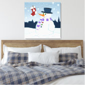 Snowman & Strumpf Weihnachten Leinwanddruck (Insitu (Schlafzimmer))