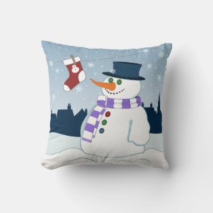 Snowman & Strumpf Weihnachtslandschaft Kissen