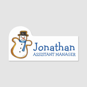 Snowman Sugardküche Winter Weihnachtsfeiertag Namensschild