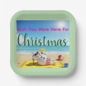 Snowman Sunbaden Pappteller (Vorderseite)