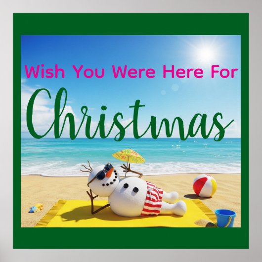 Snowman Sunbaden Poster (Vorne)