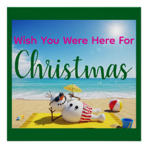 Snowman Sunbaden Poster