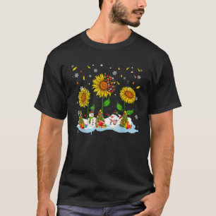 Snowman Sunflower Xmas Tree Snowman Sonnenblume Sp T-Shirt