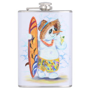 Snowman Surfer Drinks Flasche Flachmann