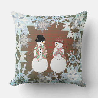Snowman Sweethearts Kissen