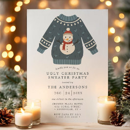 Snowman Tacky Ugly Christmas Sweater Party Einladung
