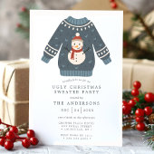Snowman Tacky Ugly Christmas Sweater Party Einladung