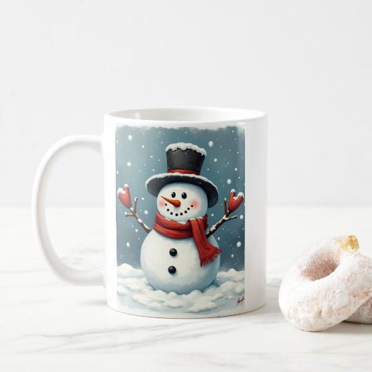 Snowman-Tasse Kaffeetasse (Mit Donut)