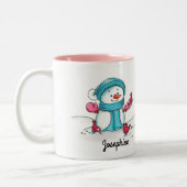 Snowman Tasse, Pink - Gerda Steiner Zweifarbige Tasse (Links)