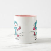 Snowman Tasse, Pink - Gerda Steiner Zweifarbige Tasse (Mittel)