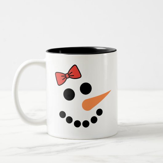 Snowman-Tasse Seinen Winterurlaub Zweifarbige Tasse (Links)