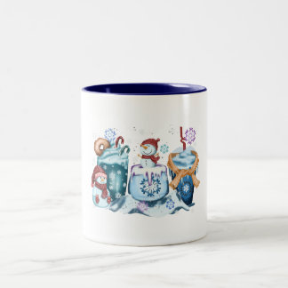 Snowman-Tasse Zweifarbige Tasse