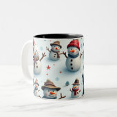 Snowman-Tasse Zweifarbige Tasse (Vorderseite Links)