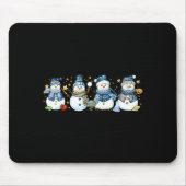 Snowman Teacher Winter Leopard Clroom Cute Blue St Mousepad (Vorne)