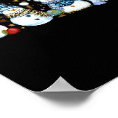 Snowman Teacher Winter Leopard Clroom Cute Blue St Poster (Ecke)