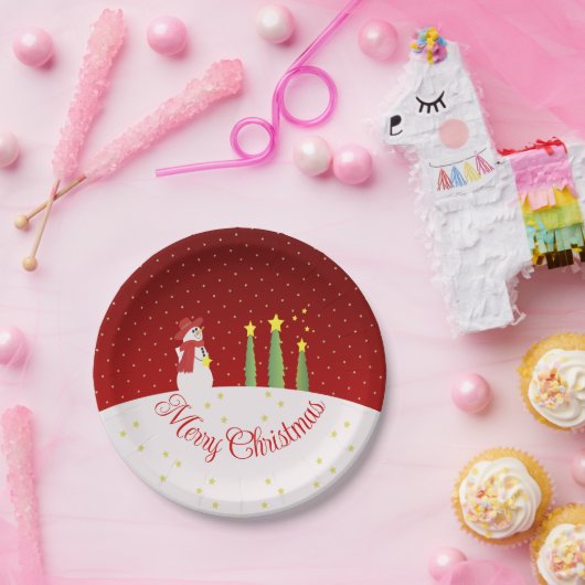 Snowman Themed Holiday Pappteller (Party)