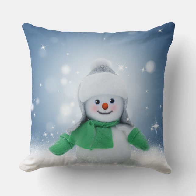 Snowman Throw Pillow Kissen (Vorderseite)