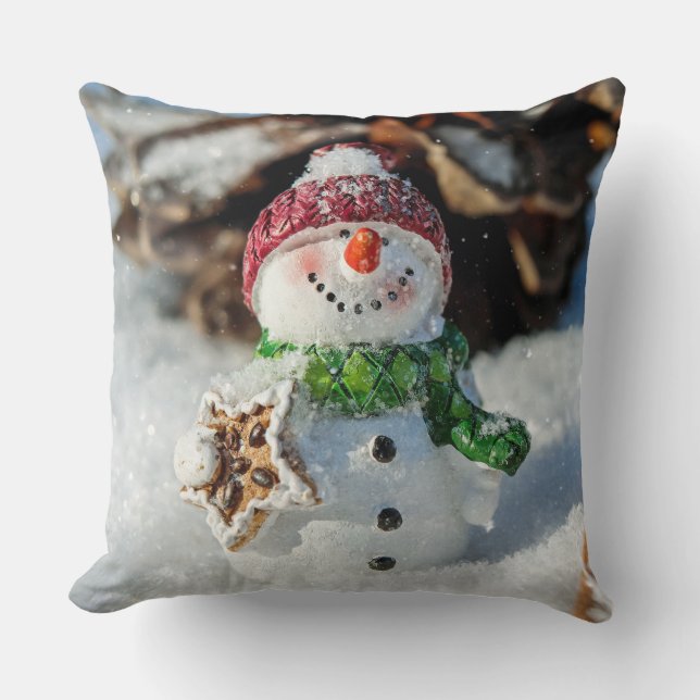 Snowman Throw Pillow Kissen (Vorderseite)