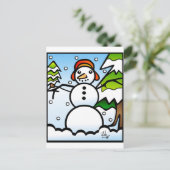 Snowman Tiffany Art Postkarte (Stehend Vorderseite)