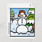 Snowman Tiffany Art Postkarte (Vorne/Hinten)