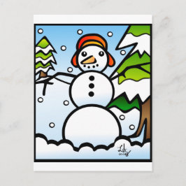Snowman Tiffany Art Postkarte