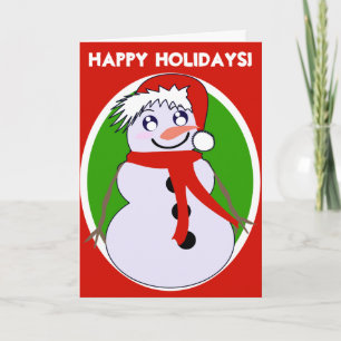 Snowman Toon Red Holiday!Karte Feiertagskarte