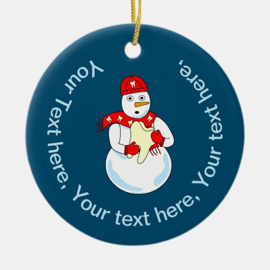 Snowman Tooth Keramik Ornament (Vorne)