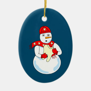Snowman Tooth Keramik Ornament