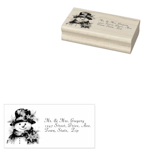 Snowman Top Hat Weihnachtsschneeflocken Gummistempel (Stempel)