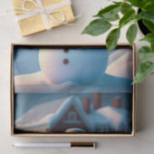 Snowman Town Illustration Small Seidenpapier (Geschenk)