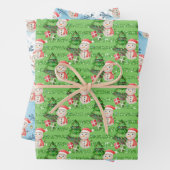 Snowman Tragend Weihnachtsmannmütze und Scarf Geschenkpapier Set (Beispiel)