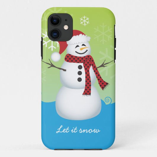 Snowman-tragende Weihnachtsmannmütze Case-Mate iPhone Hülle (Rückseite)