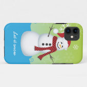 Snowman-tragende Weihnachtsmannmütze Case-Mate iPhone Hülle (Rückseite (Horizontal))