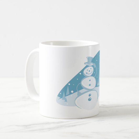 Snowman trägt einen Top-Hut Kaffeetasse (Vorderseite Links)