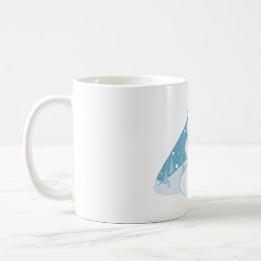 Snowman trägt einen Top-Hut Kaffeetasse (Links)