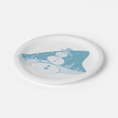 Snowman trägt einen Top-Hut Pappteller (Schrägansicht)