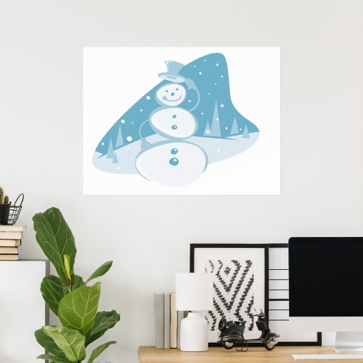 Snowman trägt einen Top-Hut Poster (Heimbüro)