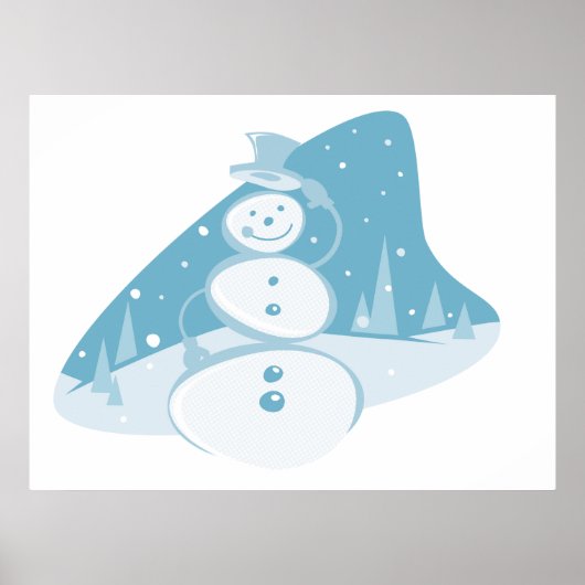 Snowman trägt einen Top-Hut Poster (Vorne)