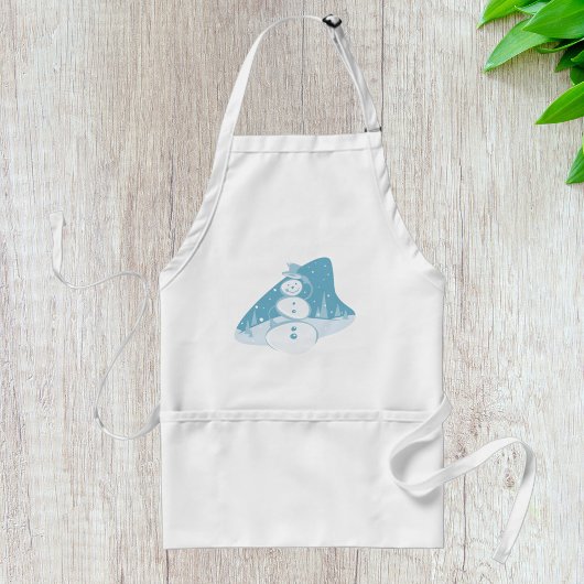 Snowman trägt einen Top-Hut Schürze