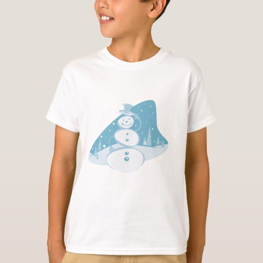 Snowman trägt einen Top-Hut T-Shirt (Vorderseite)
