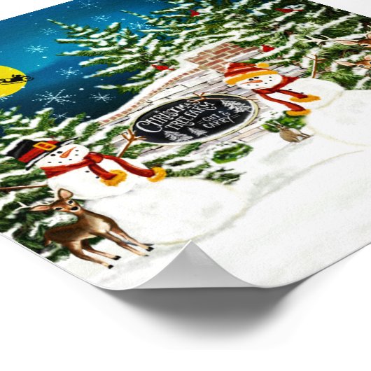 Snowman Tree Farm Poster (Ecke)
