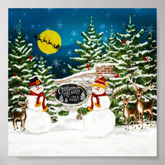 Snowman Tree Farm Poster (Vorne)