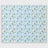Snowman & Tree Light Blue Christmas Geschenkpapier (Flach)