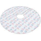 Snowman Tree Skirt Polyester Weihnachtsbaumdecke (Schrägansicht)