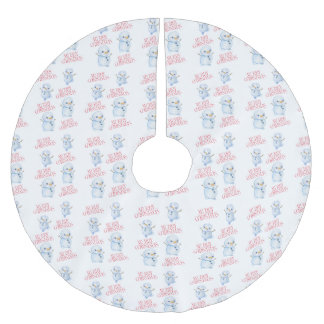 Snowman Tree Skirt Polyester Weihnachtsbaumdecke