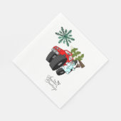 Snowman Truck Merry Christmas Tree Napkins Serviette (Ecke)