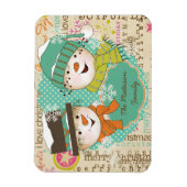 Snowman Typografie Personalisiert Flexi Magnet (Vertikal)