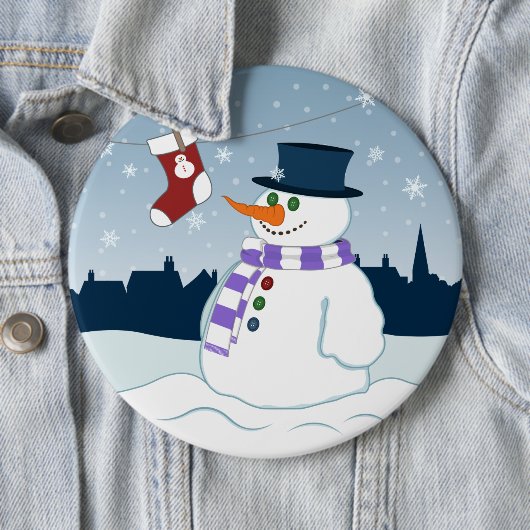 Snowman u. Strumpf-Weihnachten Button (Beispiel)