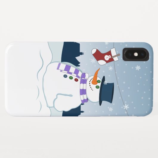 Snowman u. Strumpf-Weihnachten Case-Mate iPhone Hülle (Rückseite (Horizontal))